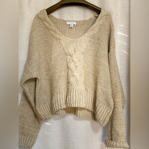 Topshop Cream Cable Knit Sweater